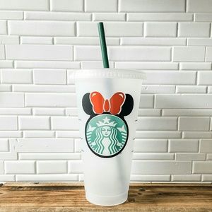 🔥 Minnie Mouse starbucks reusable cup 24 oz 💗